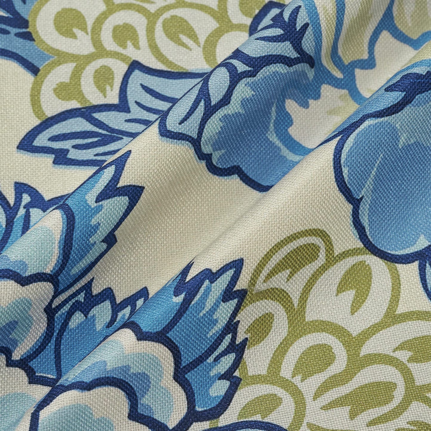 BLESFEST Pack of 2, Chinoiserie Pillow Cover 18 x 18 Inch Peony Floral Pillow Covers Linen Flower Throw Pillow Covers Farmhouse Pillowcase Cushion Covers for Sofa Couch Living Room Blue Beige