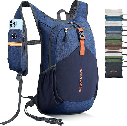 BECOJADDE 20L Small Hiking Backpack for Men Women Foldable Packable Back Pack Ultralight Hiking Daypack for Travel Camping Outdoor, Navy Blue