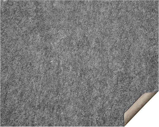 VEVOR - Slip-Resistant Rug Pad - Protective Cushioning Carpet Pad - 8' x 10' - 1/4" Thick - Dual Surface - Polyester Felt + Latex - Gray - 7-8㎡ Area Carpet Padding Rug Cushion Safe for All Floors
