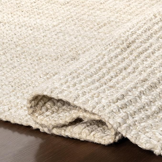 Nuloom Daniela Off-White, 7'6" x 10'6", Handmade, Jute, Tassel, Soft and Textured, High Traffic, Stain Resistant, Easy Clean, Durable Area Rug for Bedroom, Living Room, Dining Space, Foyer, Entryway