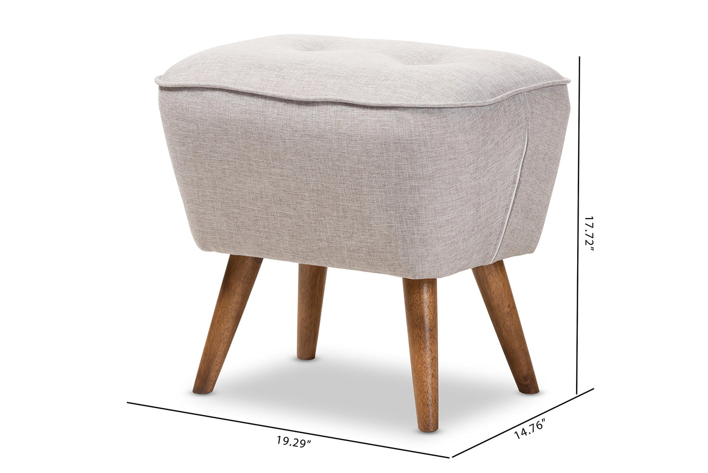 Baxton Studio Aimant Ottoman, Greyish Beige