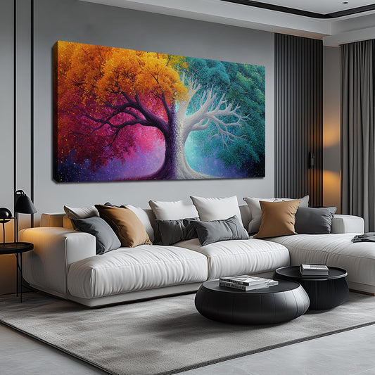 AOZEMI Colorful Wall Decor Tree Wall Art Canvas Large Pictures Art for Living Room Bedroom Bathroom Office Modern Artwork 29"x 59"