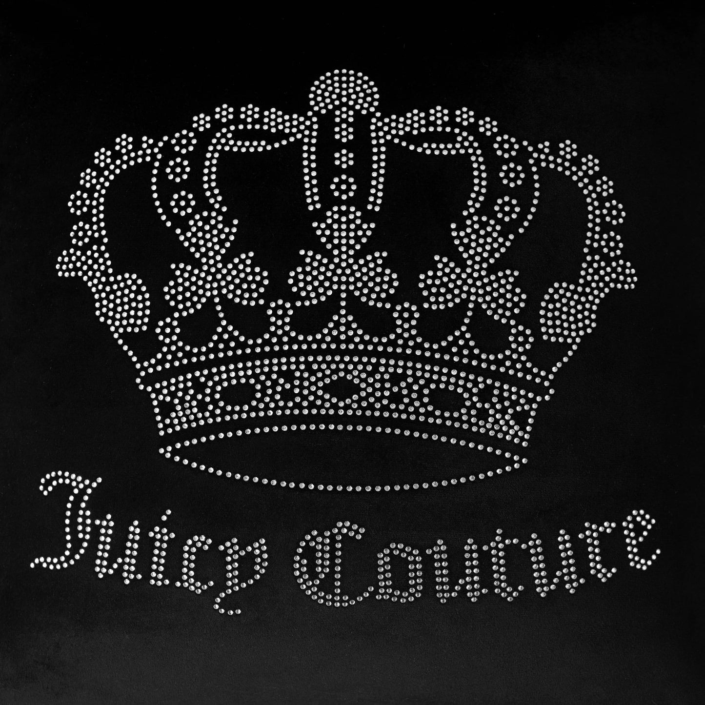 Juicy Couture Square 1-Piece Living Room and Bedroom Décor, Premium Throw Pillow, 20"x20", Black Rhinestone Crown