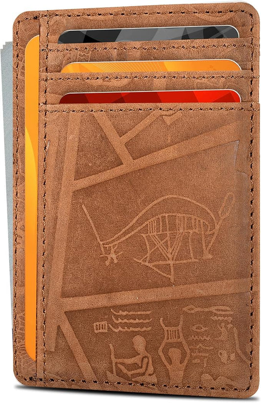 Oak Leathers Leather Slim Minimalist Wallet for Men & Women RFID Front Pocket Leather Card Holder Wallets
