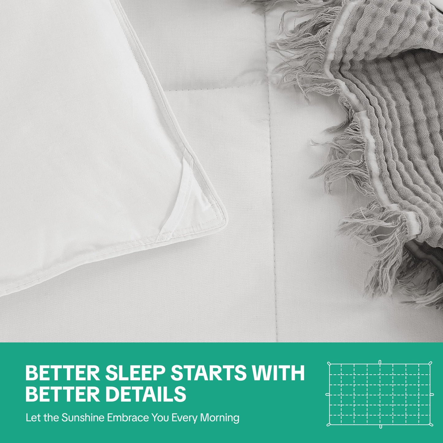 HOMBYS All-Season Wool Blend Comforter, 51% Merino Wool & 49% Fiber Fill, Breathable Soft Duvet Insert with 100% Cotton Shell, Warm & Lightweight Bedding for Year-Round Comfort, King