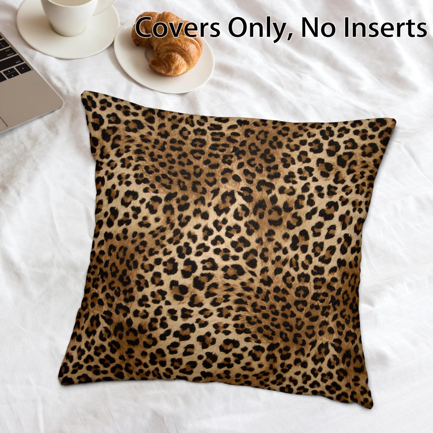 LXXTK Leopard Print Throw Pillow Covers 18x18 Inches Deep Brown Cheeth Decorative Pillow Case Set of 2 Soft Velvet Pillows Cushion Cover for Couch Bed Sofa Living Room (Deep Brown, 18" L x 18" W)