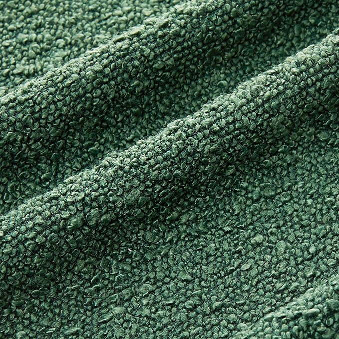 Mixhug Decorative Boucle Throw Pillow Covers, Forest Green, 12 x 20 Inches, Pack of 2 - Textured Boho Pillow Covers for Couch and Bed