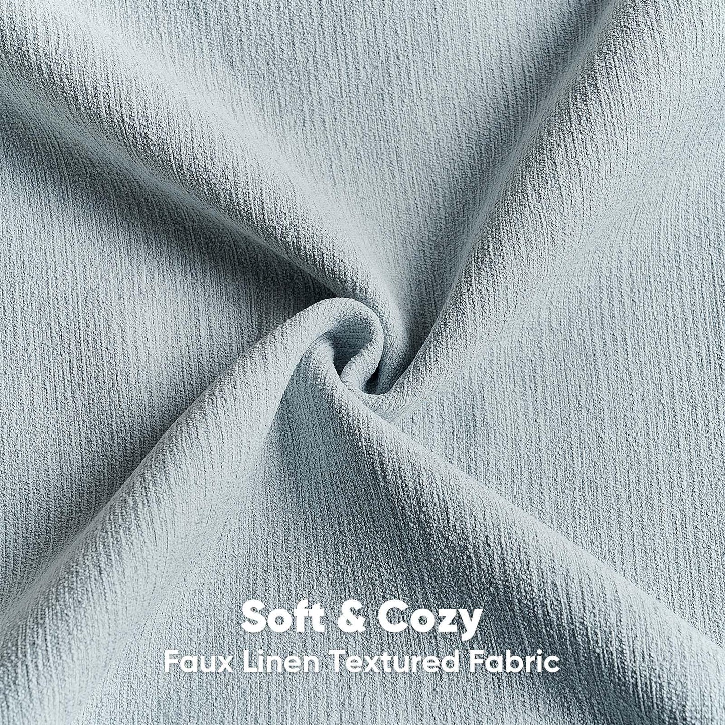HAUSSY Pack of 2 Faux Linen Pillow Covers 18x18 Inch, Decorative Throw Pillows Soft Boho Neutral Cushion Covers Home Decor Modern Pillow Cases for Couch Living Room Sofa Bed, Dusty Blue (Covers Only)