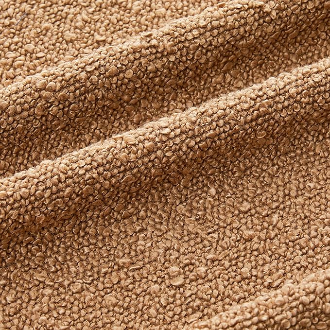 Mixhug Decorative Boucle Throw Pillow Covers, Tobacco Brown, 20 x 20 Inches, Pack of 2 - Textured Boho Pillow Covers for Couch and Bed