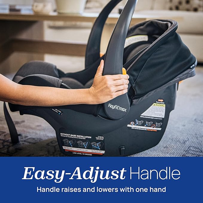 Chicco KeyFit Max Zip ClearTex Infant Car Seat and Base, Rear-Facing Seat for Infants 4-30 lbs., Infant Head and Body Support, Compatible with Chicco Strollers, Baby Travel Gear | Sierra/Beige