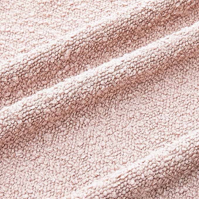 Mixhug Decorative Boucle Throw Pillow Covers, Pink, 20 x 20 Inches, Pack of 2 - Textured Boho Pillow Covers for Couch and Bed