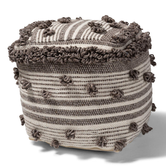 Baxton Studio Ottomans, One Size, Ivory/Brown
