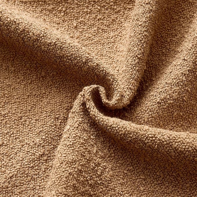ANRODUO Pack of 2 Textured Boucle Throw Pillow Covers Soft Tobacco Brown Decorative Accent Solid Pillow Cases Cozy Modern Couch Cushion Case for Chair Sofa Bedroom Living Room Home Decor, 20 x 20 Inch