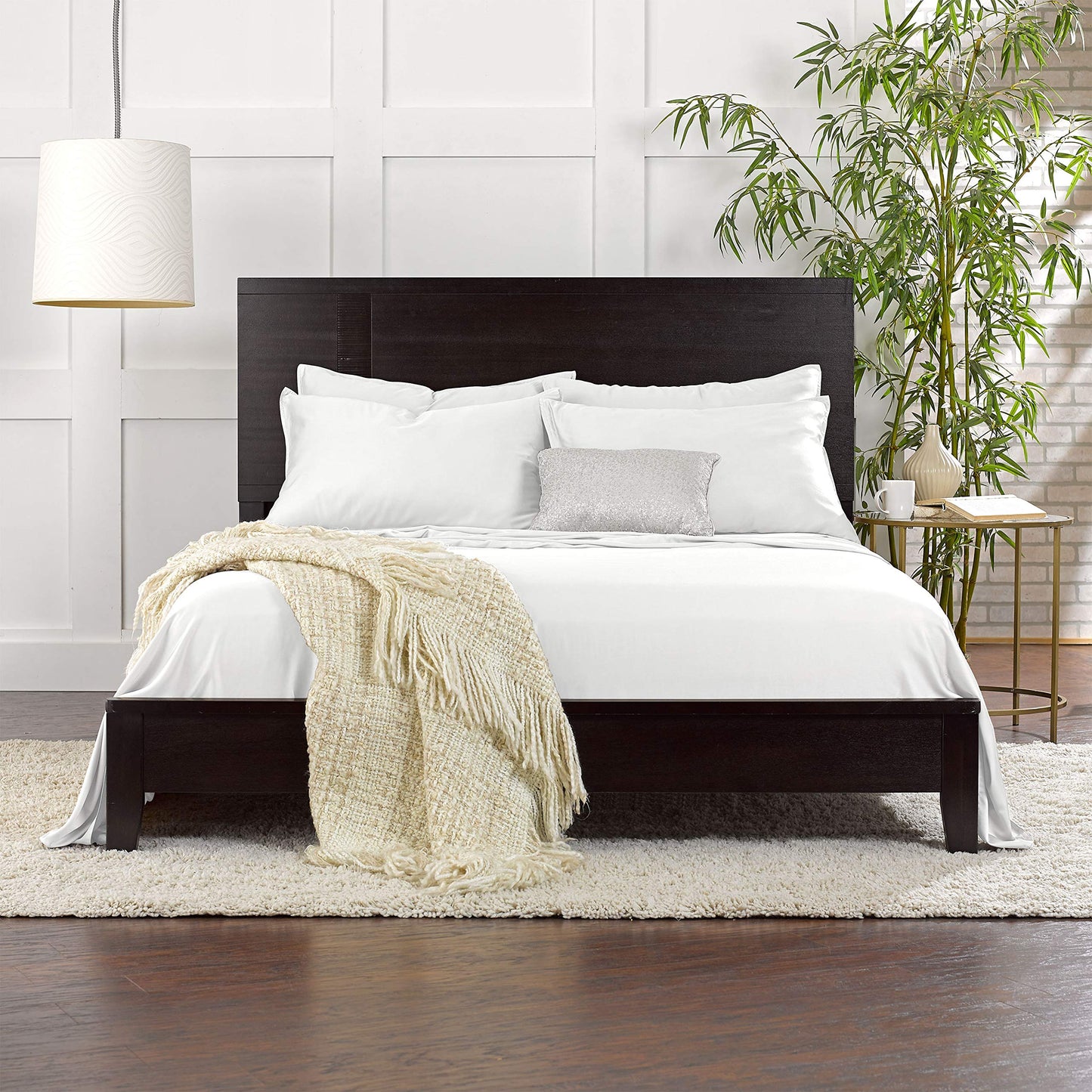 King Sheets by Pure Bamboo, Genuine 100% Organic Viscose Derived from Bamboo Bed Sheet Set, Soft & Cooling, Double Stitching, 2 Year Quality Promise (King, White)
