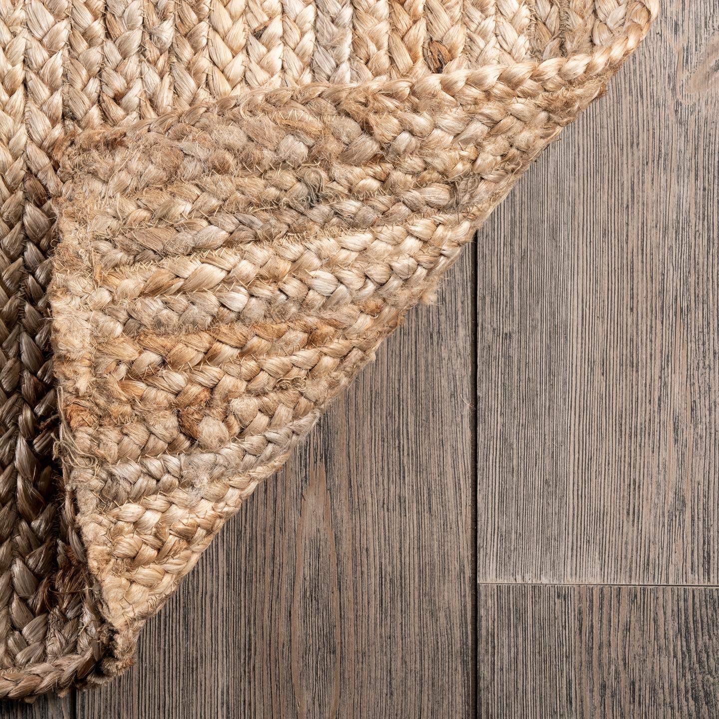 nuLOOM 8x10 Rigo Jute Hand Woven Area Rug, Natural, Solid Farmhouse Design, Natural Fiber, For Bedroom, Living Room, Dining Room, Hallway, Office, Kitchen, Entryway