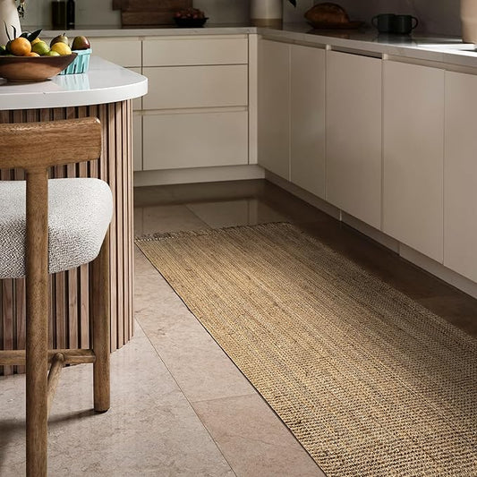 Nuloom Daniela Natural, 2'6" x 6', Handmade, Jute, Tassel, Soft and Textured, High Traffic, Stain Resistant, Easy Clean, Durable Runner for Bedroom, Living Room, Dining Space, Foyer, Entryway