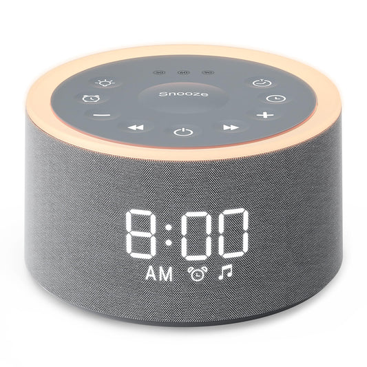 Dreamegg D1+ Sound Machine & Alarm Clock - Sound Machine for Sleep, White Noise Machine with 29 Soothing Sounds, Night Light, 0-100% Dimmable, White Noise Alarm Clock for Bedrooms Adults Baby