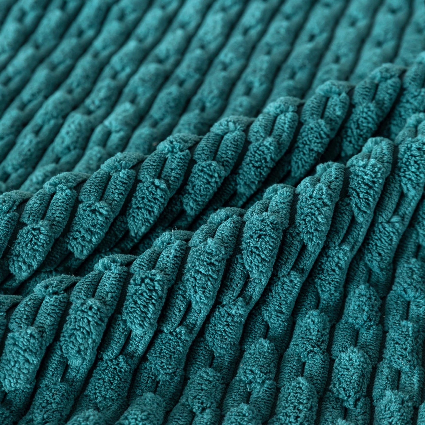 Cozoomy Set of 4 Teal Decorative Throw Pillow Covers 20x20 Inch Corduroy Pillow Covers for Bed Couch Sofa Living Room Soft Square Cushion Cases