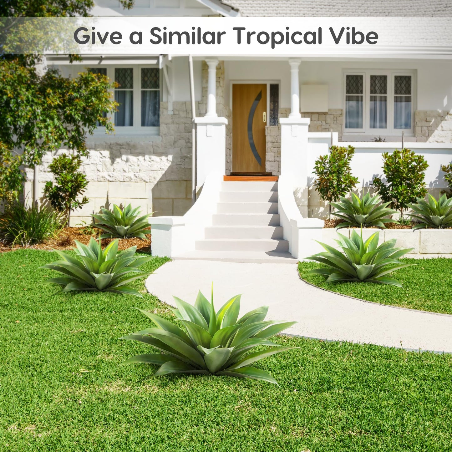 Velener 28 Inch Artificial Agave Plants Outdoor Set, Large Fake Plants Indoor for Home Decor, Realistic UV Resistant Faux Succulents Plants Without Pot, Set of 2