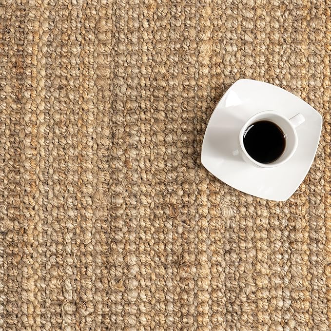 Nuloom Daniela Natural, 5' x 7'6", Handmade, Jute, Tassel, Soft and Textured, High Traffic, Stain Resistant, Easy Clean, Durable Area Rug for Bedroom, Living Room, Dining Space, Foyer, Entryway