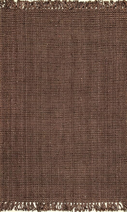 Nuloom Daniela Chocolate, 5' x 7'6", Handmade, Jute, Tassel, Soft and Textured, High Traffic, Stain Resistant, Easy Clean, Durable Area Rug for Bedroom, Living Room, Dining Space, Foyer, Entryway