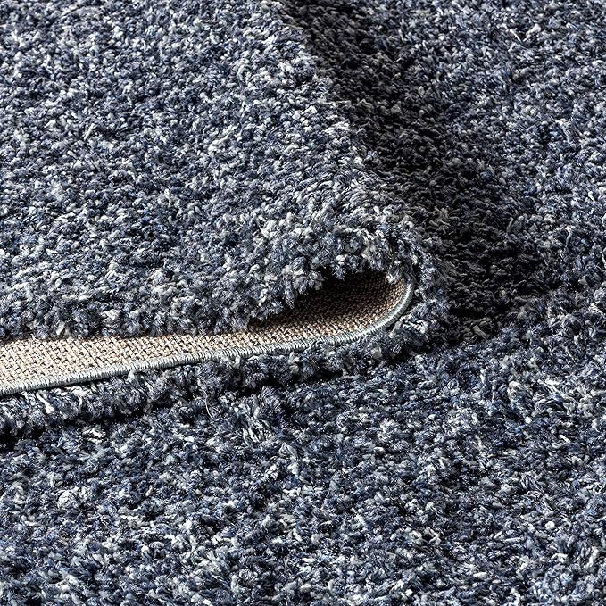 JONATHAN Y Mercer Shag Plush Tassel Denim Blue Indoor Area Rug, 4x6, Contemporary, Modern, Easy-Cleaning for Living Room, Bedroom, Kitchen, Pet Friendly, Non-Shedding (MCR100C-4)