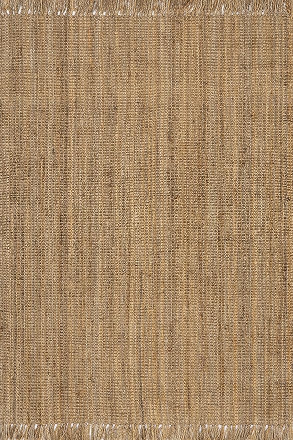 Nuloom Daniela Natural, 7'6" x 10'6", Handmade, Jute, Tassel, Soft and Textured, High Traffic, Stain Resistant, Easy Clean, Durable Area Rug for Bedroom, Living Room, Dining Space, Foyer, Entryway